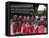 Traditional Dress and Procession for Tea Ceremony, Yasaka Jinja Shrine, Kyoto, Honshu Island, Japan-Christian Kober-Framed Stretched Canvas