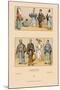 Traditional Dress of Diverse Japanese Castes-Racinet-Mounted Art Print