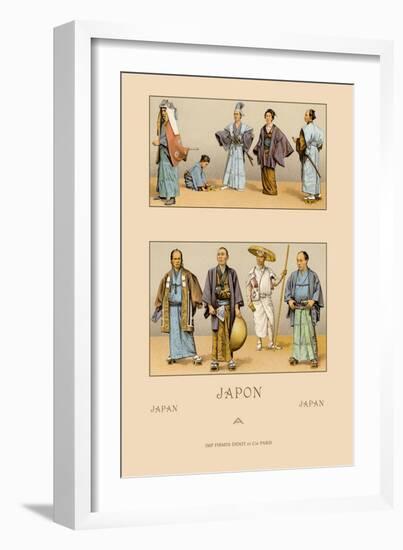 Traditional Dress of Diverse Japanese Castes-Racinet-Framed Art Print