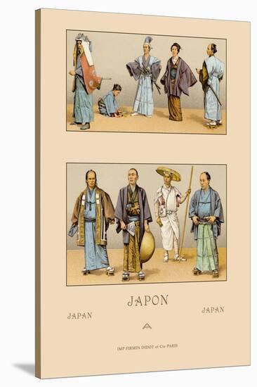 Traditional Dress of Diverse Japanese Castes-Racinet-Stretched Canvas