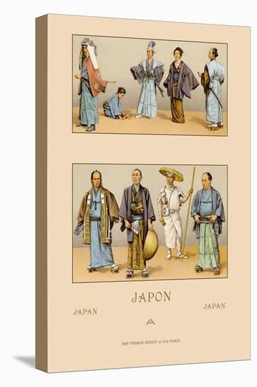 Traditional Dress of Diverse Japanese Castes-Racinet-Stretched Canvas
