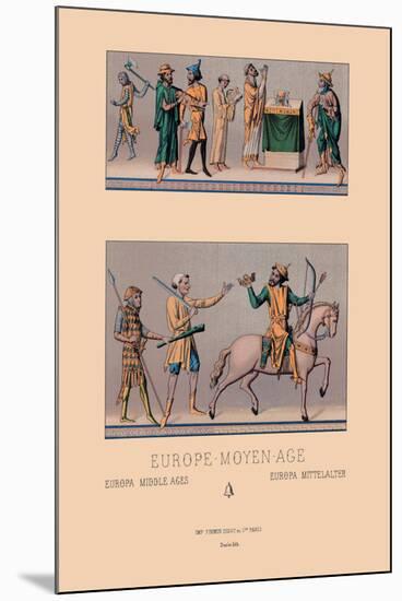 Traditional Dress of Medieval Europe-Racinet-Mounted Art Print