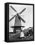 Traditional Dutch Scene with Windmill, Holland, 1936-Donald Mcleish-Framed Stretched Canvas