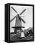 Traditional Dutch Scene with Windmill, Holland, 1936-Donald Mcleish-Framed Stretched Canvas