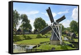 Traditional Dutch Windmill, Zuiderzee Open Air Museum, Lake Ijssel-Peter Richardson-Framed Stretched Canvas