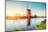 Traditional Dutch Windmills from the Channel Rotterdam. Holland.-standret-Mounted Photographic Print