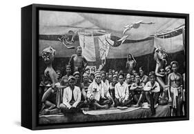 Traditional Enemies Assembled at a Peace Conference in Claudetown, Sarawak, C1899-Charles Hose-Framed Stretched Canvas