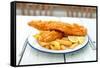 Traditional English Fish and Chips-Pixelbliss-Framed Stretched Canvas