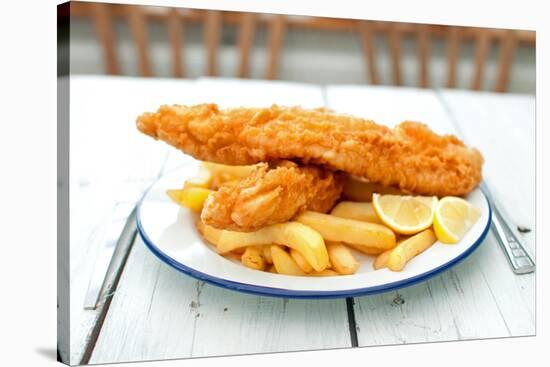 Traditional English Fish and Chips-Pixelbliss-Stretched Canvas