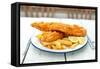 Traditional English Fish and Chips-Pixelbliss-Framed Stretched Canvas