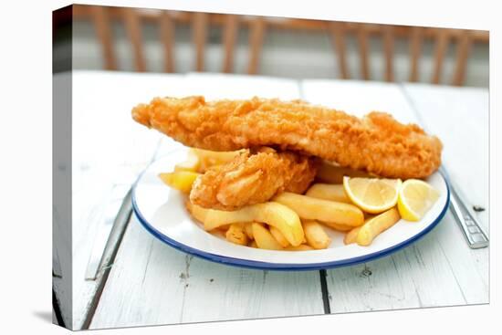 Traditional English Fish and Chips-Pixelbliss-Stretched Canvas
