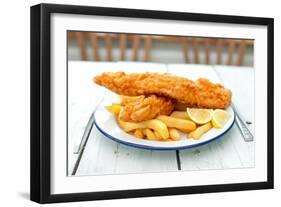 Traditional English Fish and Chips-Pixelbliss-Framed Photographic Print