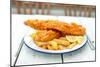 Traditional English Fish and Chips-Pixelbliss-Mounted Photographic Print