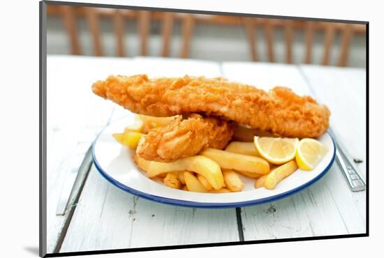 Traditional English Fish and Chips-Pixelbliss-Mounted Photographic Print