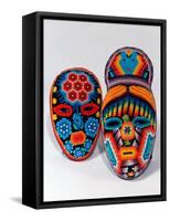 Traditional Ethnic Arts, Huichol Indian Beadwork, Huichol Mythology, Mexico-Russell Gordon-Framed Stretched Canvas