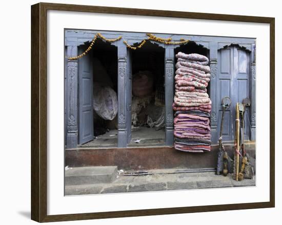 Traditional Fabric Shop in Kathmandu, Nepal, Asia-John Woodworth-Framed Photographic Print