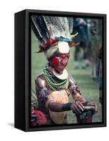 Traditional Facial Decoration and Head Dress of Feathers, Papua New Guinea-Ian Griffiths-Framed Stretched Canvas