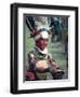 Traditional Facial Decoration and Head Dress of Feathers, Papua New Guinea-Ian Griffiths-Framed Photographic Print