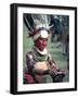 Traditional Facial Decoration and Head Dress of Feathers, Papua New Guinea-Ian Griffiths-Framed Photographic Print