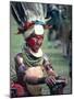 Traditional Facial Decoration and Head Dress of Feathers, Papua New Guinea-Ian Griffiths-Mounted Photographic Print