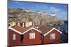 Traditional Falu Red Fishermen's Houses in Harbour, Sweden-Stuart Black-Mounted Photographic Print