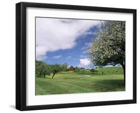 Traditional Farmhouse and Apple Tree in Blossom, Unteraegeri, Switzerland-Rolf Nussbaumer-Framed Photographic Print