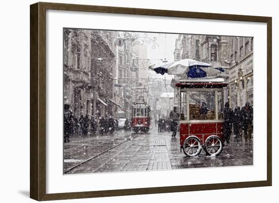 Traditional Fast Food of Istanbul on Beyoglu-mahmut enc-Framed Photographic Print