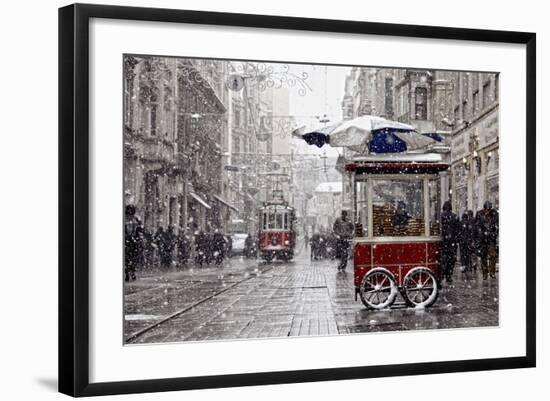 Traditional Fast Food of Istanbul on Beyoglu-mahmut enc-Framed Photographic Print