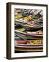 Traditional Ferry Boats That Cross the Irrawaddy River from Mawtin Jetty to Dalah Township-Lee Frost-Framed Photographic Print