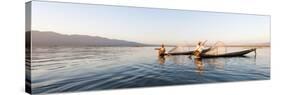 Traditional Fisherman on Inle Lake, Shan State, Myanmar (Burma), Asia-Jordan Banks-Stretched Canvas