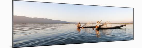 Traditional Fisherman on Inle Lake, Shan State, Myanmar (Burma), Asia-Jordan Banks-Mounted Photographic Print