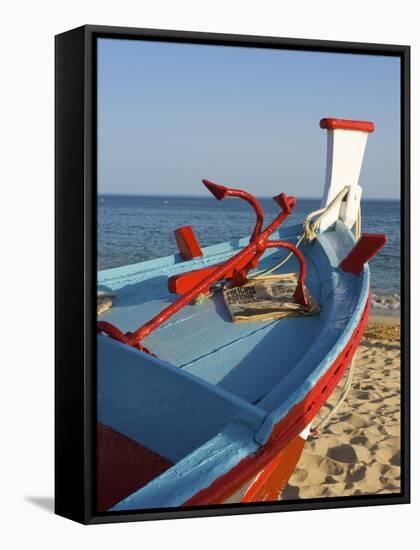 Traditional Fishing Boats, Algarve, Portugal-Katja Kreder-Framed Stretched Canvas