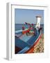 Traditional Fishing Boats, Algarve, Portugal-Katja Kreder-Framed Photographic Print