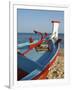 Traditional Fishing Boats, Algarve, Portugal-Katja Kreder-Framed Photographic Print