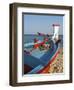 Traditional Fishing Boats, Algarve, Portugal-Katja Kreder-Framed Photographic Print