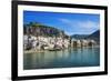 Traditional fishing boats and fishermens houses, Cefalu, Sicily, Italy, Europe-Marco Simoni-Framed Photographic Print