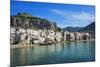 Traditional fishing boats and fishermens houses, Cefalu, Sicily, Italy, Europe-Marco Simoni-Mounted Photographic Print