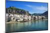 Traditional fishing boats and fishermens houses, Cefalu, Sicily, Italy, Europe-Marco Simoni-Mounted Photographic Print