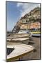 Traditional Fishing Boats and the Colourful Town of Positano-Martin Child-Mounted Photographic Print