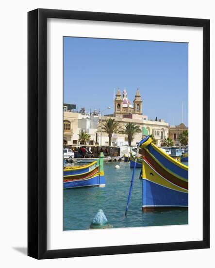 Traditional Fishing Boats, Marsaxlokk, Malta-Katja Kreder-Framed Photographic Print