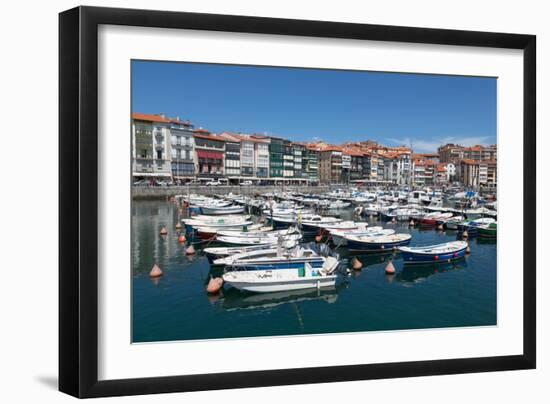 Traditional Fishing Boats Moored in the Harbour in Lekeitio, Basque Country (Euskadi), Spain-Martin Child-Framed Photographic Print