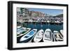 Traditional Fishing Boats Moored in the Harbour in Lekeitio, Basque Country (Euskadi), Spain-Martin Child-Framed Photographic Print