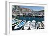 Traditional Fishing Boats Moored in the Harbour in Lekeitio, Basque Country (Euskadi), Spain-Martin Child-Framed Photographic Print