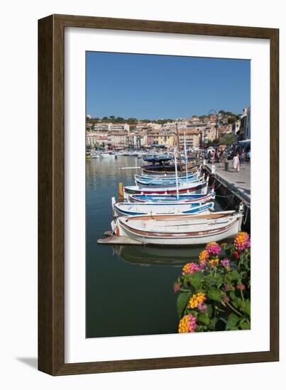 Traditional Fishing Boats Moored in the Harbour of the Historic Town of Cassis, Mediterranean-Martin Child-Framed Photographic Print