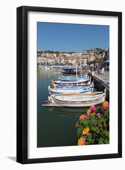 Traditional Fishing Boats Moored in the Harbour of the Historic Town of Cassis, Mediterranean-Martin Child-Framed Photographic Print