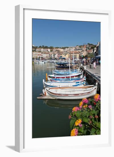 Traditional Fishing Boats Moored in the Harbour of the Historic Town of Cassis, Mediterranean-Martin Child-Framed Photographic Print