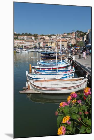 Traditional Fishing Boats Moored in the Harbour of the Historic Town of Cassis, Mediterranean-Martin Child-Mounted Photographic Print