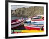 Traditional fishing boats near Las Salinas. Fogo Island (Ilha do Fogo), part of Cape Verde-Martin Zwick-Framed Photographic Print