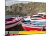 Traditional fishing boats near Las Salinas. Fogo Island (Ilha do Fogo), part of Cape Verde-Martin Zwick-Mounted Photographic Print