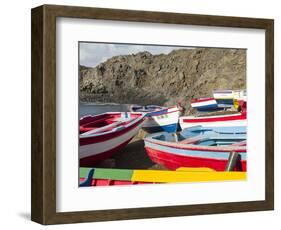 Traditional fishing boats near Las Salinas. Fogo Island (Ilha do Fogo), part of Cape Verde-Martin Zwick-Framed Photographic Print